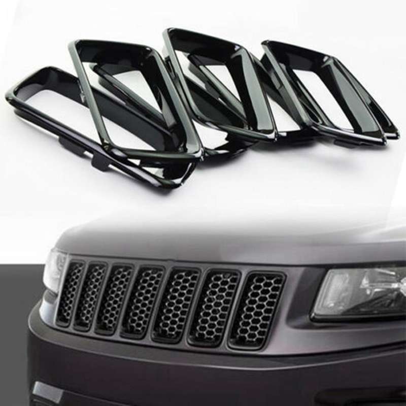 7Pcs Car Black Grill Grille Inserts Ring Trims Kit Decor Fit for Grand
