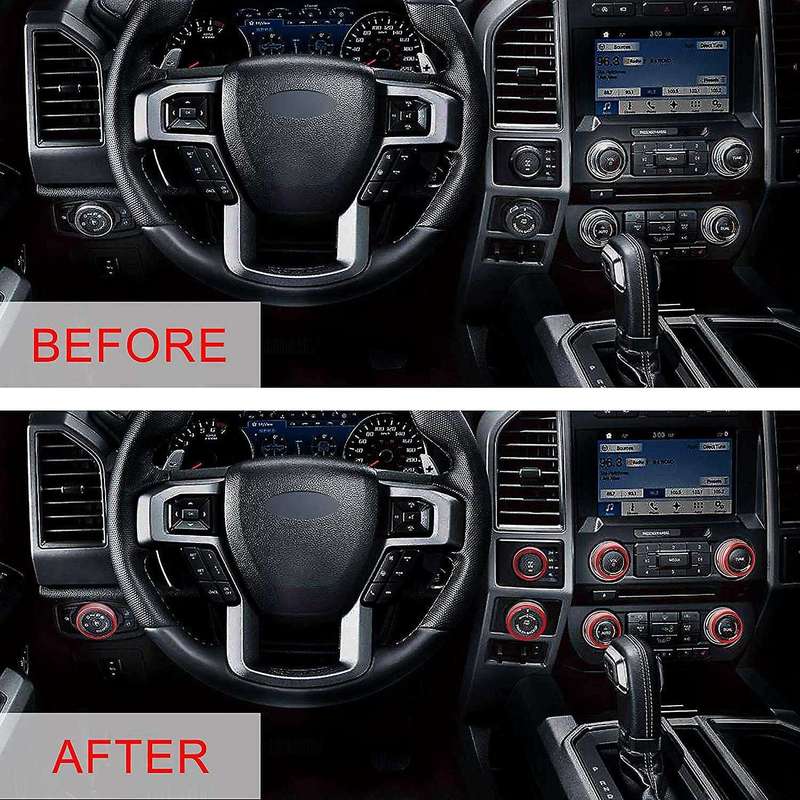 7PCS Car Air Conditioner Volume Knob Ring 4WD Trailer Headlight Switch Button Cover for 2016-2020,Re