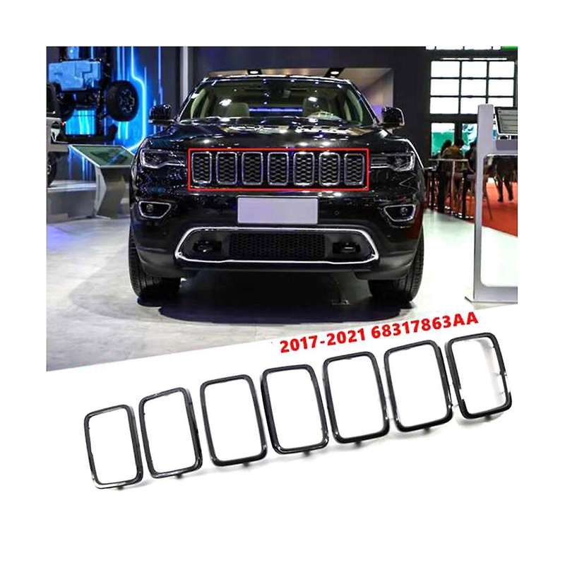 7pcs Car Front Grille Grill Ring Cover Inserts Protectors Frame Trims Kit for Grand 2017-2021 683178