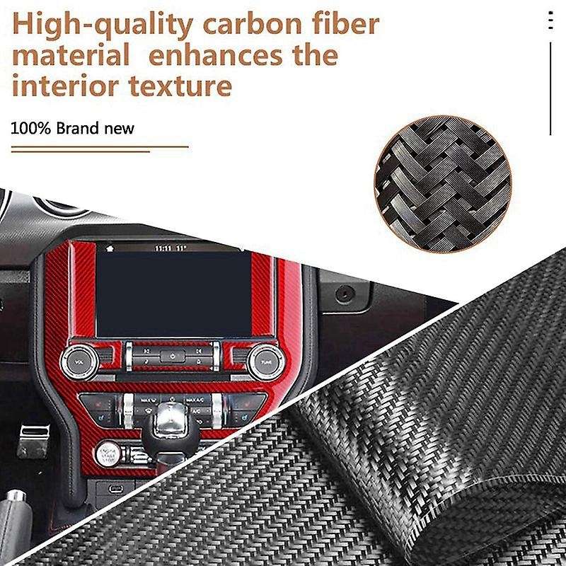 7Pcs Car Interior Accessories Center Console Carbon Fiber Decor Sticker Fits for 2015-2019
