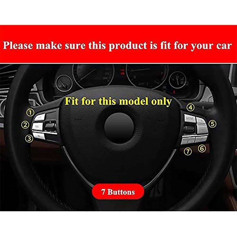 7Pcs Car Steering Wheel Button Switch Cover Trim Stickers for 5/7 Series GT F10 F07 F01 X3 X4 F25 F2