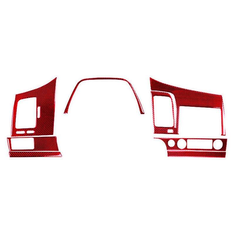 7pcs for 8th 2006-2011 Red Carbon Fiber Dashboard Kit Cover Trim