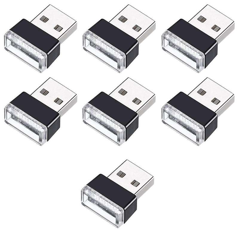 7pcs Mini Usb Light Led Modeling Car Ambient Light Neon (7 Colors)