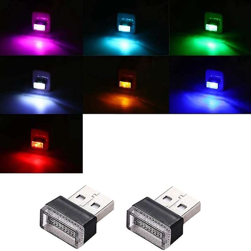 7pcs Mini Usb Light Led Modeling Car Ambient Light Neon (7 Colors)