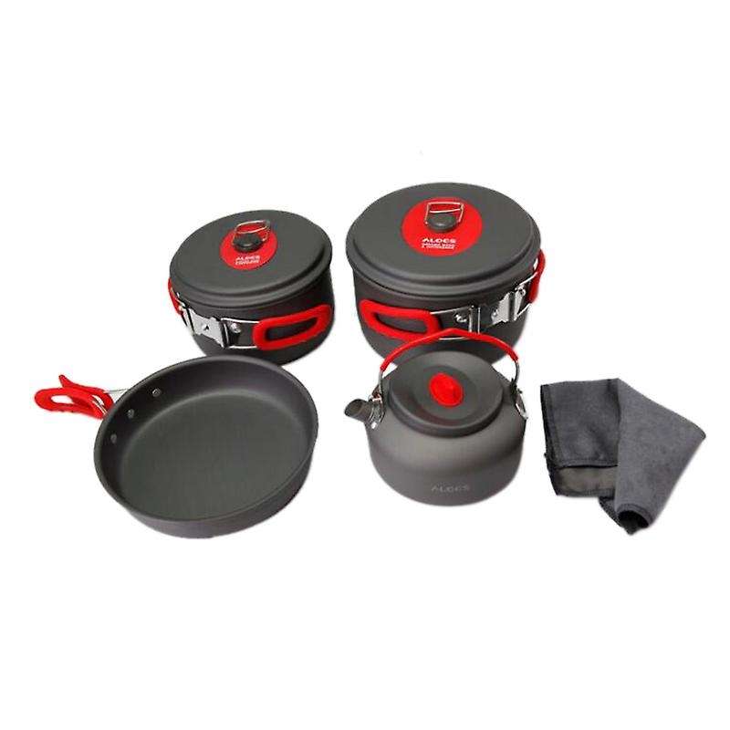 7Pcs Outdoor Camping Hiking Picnic Cookware Set with Frying Pan Pot Kettle Sets Fold Camping Hiking
