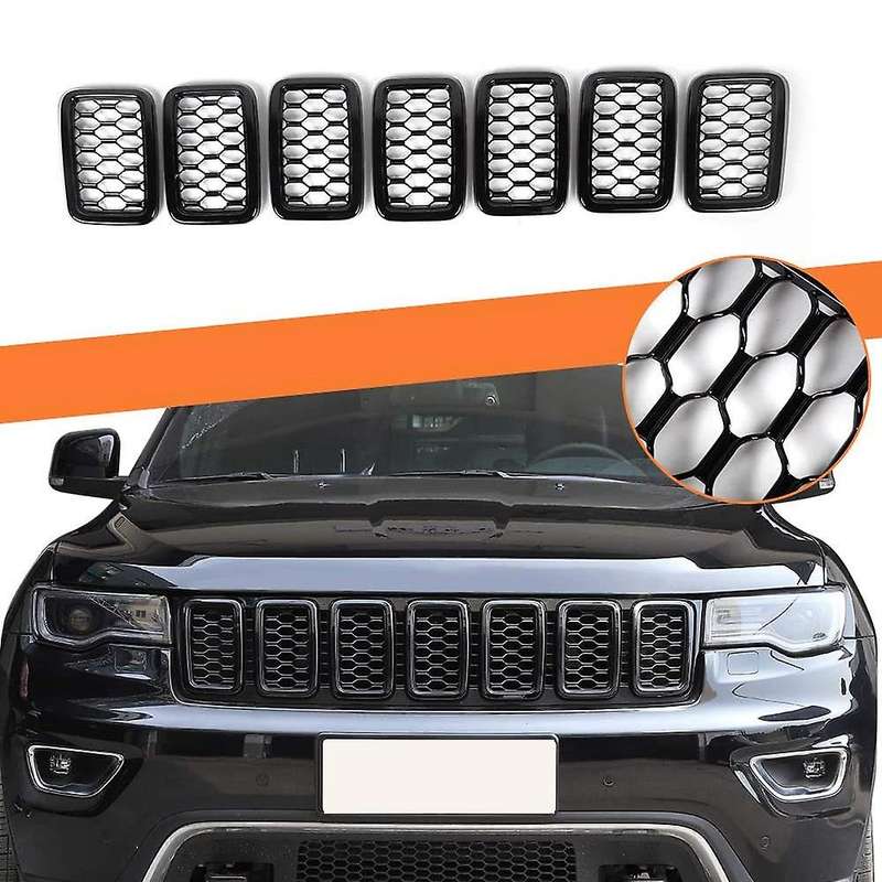 7PCS Front Grill Mesh Inserts,Rings Covers Inserts Kit for 2017 2018 2019 2020 2021 Grand (Black)