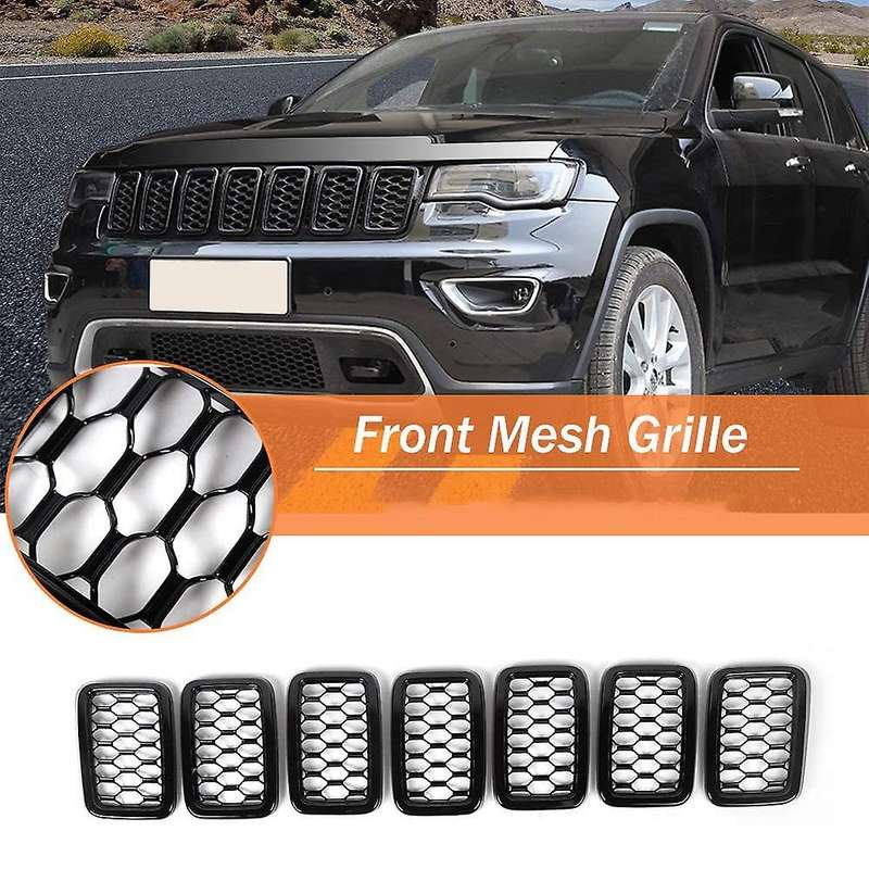 7PCS Front Grill Mesh Inserts,Rings Covers Inserts Kit for 2017 2018 2019 2020 2021 Grand (Black)