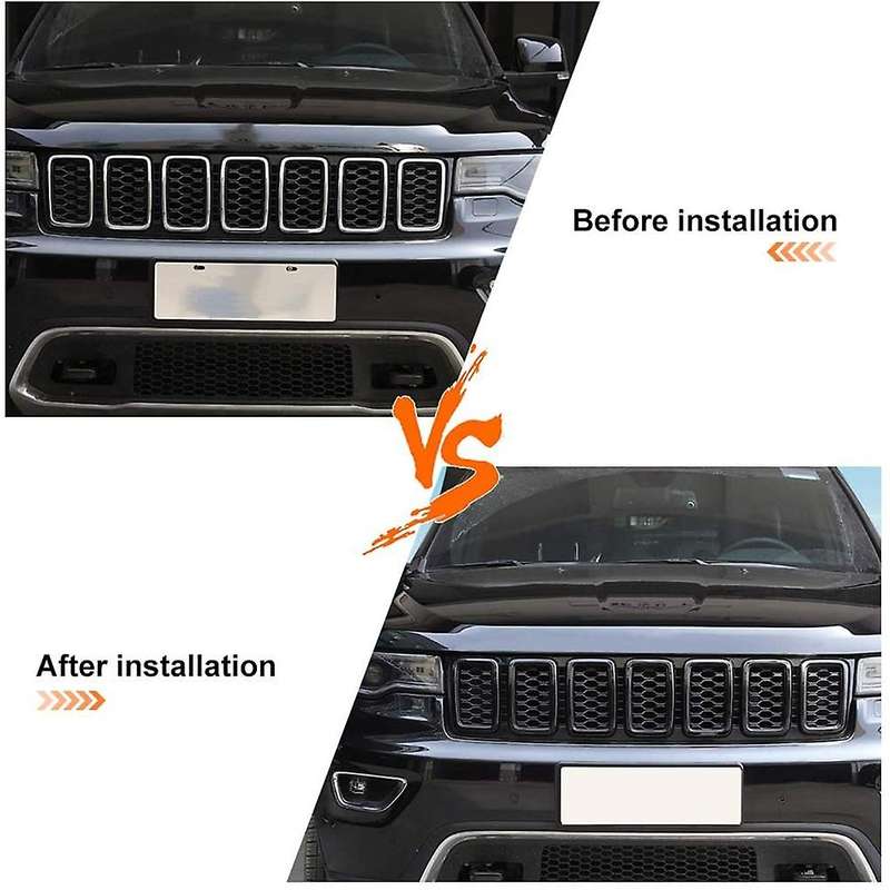 7PCS Front Grill Mesh Inserts,Rings Covers Inserts Kit for 2017 2018 2019 2020 2021 Grand (Black)