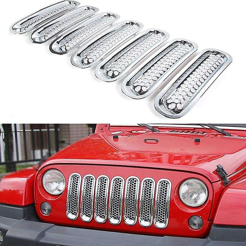 7Pcs Upgrade Version Clip-on Grille Front Mesh Grille Inserts for 2007-2015
