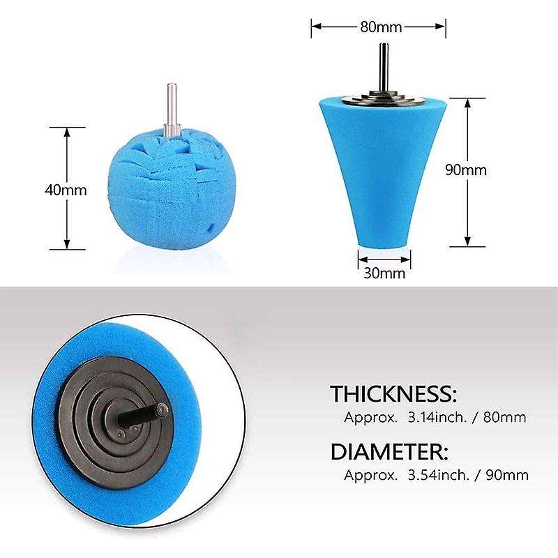 7Pcs Sponge Polishing Cone Polishing Ball Polishing Wheel Car Beauty Waxing Car Polishing Pad Set fo