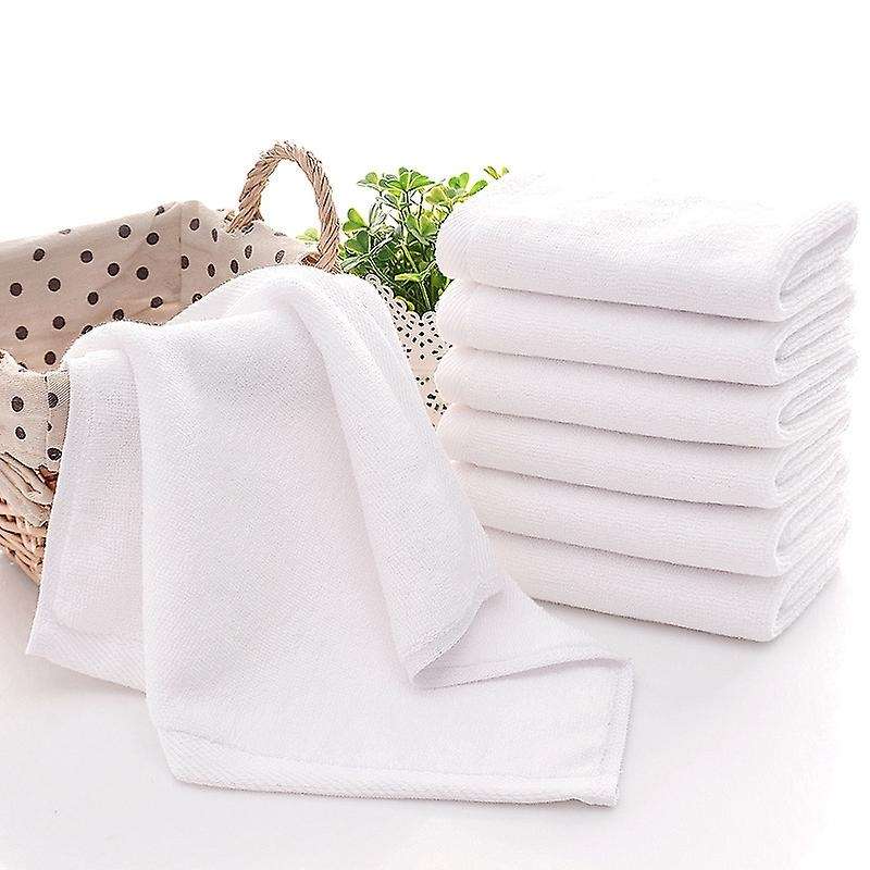 7PCS Towels Cotton White Hotel Quality Soft Face Hand Towels 30X30cm
