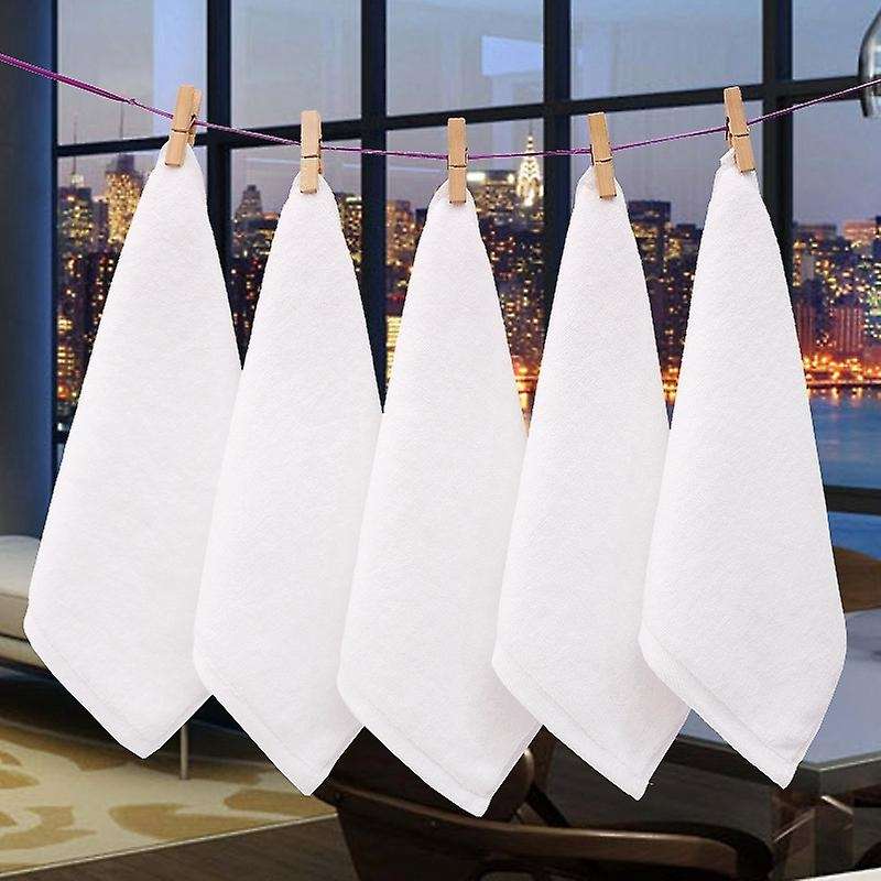 7PCS Towels Cotton White Hotel Quality Soft Face Hand Towels 30X30cm