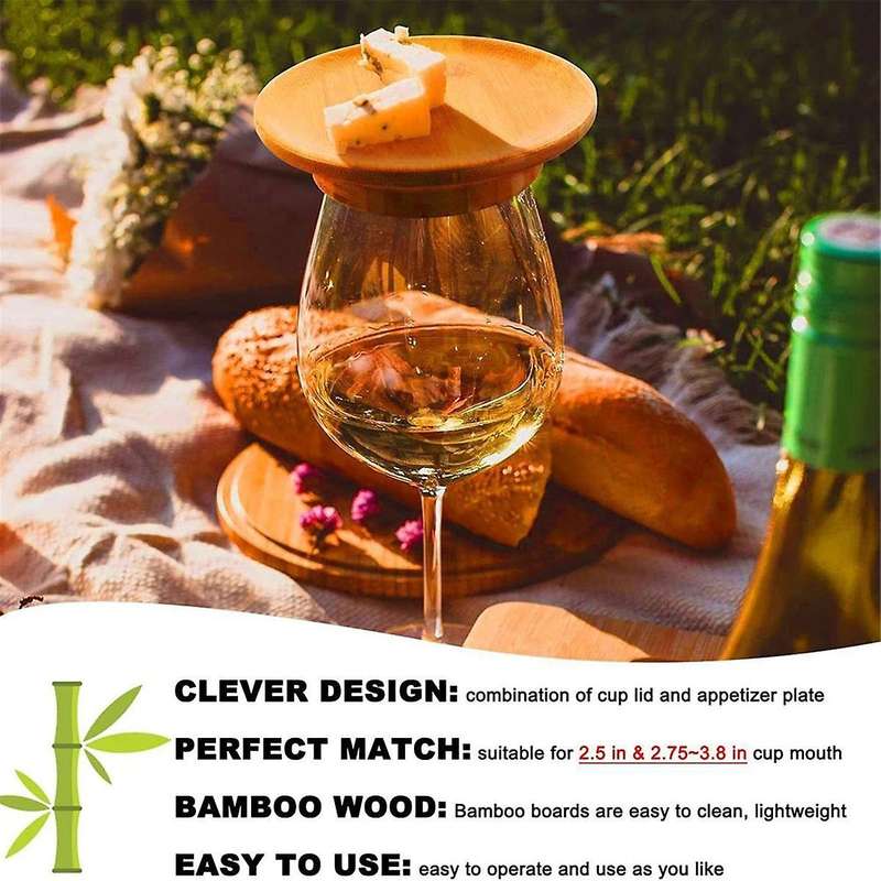 7PCS Wine Glass Charcuterie Topper Wine Glass Charcuterie Board Topper Bamboo Wine Glass Topper Coas