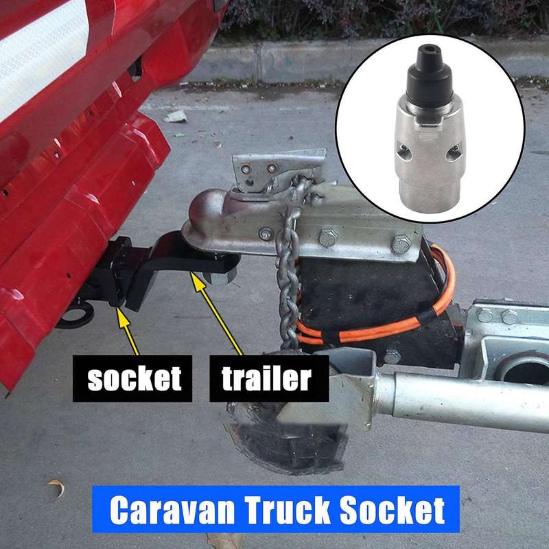 7-pin Trailer Plug Heavy Duty Round Pin 7-pole Wiring Connector 12v Towbar Towing Caravan Truck Plu