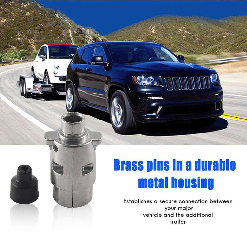 7-pin Trailer Plug Heavy Duty Round Pin 7-pole Wiring Connector 12v Towbar Towing Caravan Truck Plu