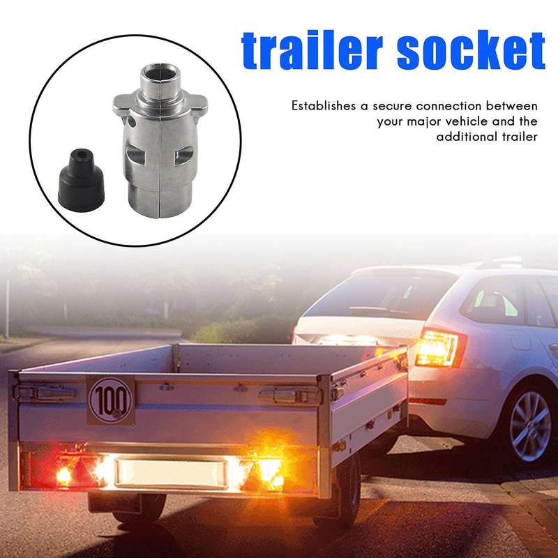 7-pin Trailer Plug Heavy Duty Round Pin 7-pole Wiring Connector 12v Towbar Towing Caravan Truck Plu