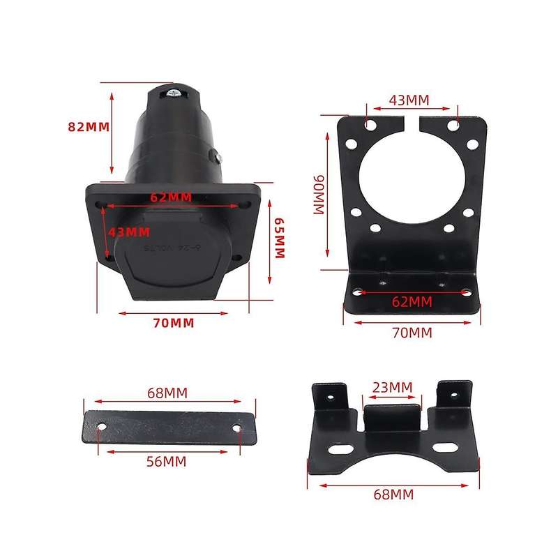 7-pin, 4-pin Trailer Plug Socket Wiring 12v Electrical Connector Adapter for Rv Us Version
