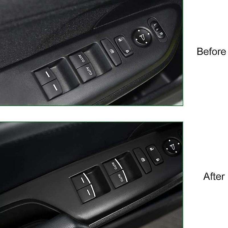 7Pcs Window Control Switches Trims Window Lift Button Decals for 10Th Gen 2020 2019 2018 2017 2016