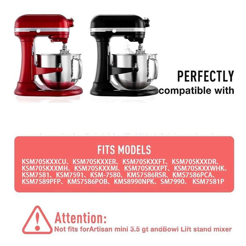 7QT Stainless Steel Mixer Bowl for 7QT Tilt-Head Mixers KSM70SKXXV8 KSM70SKXXCA KSM70SKXXBK with Han