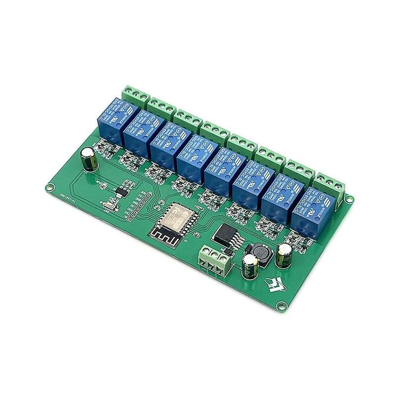 8 Channel Esp8266 Wireless Wifi Relay Module Esp-12f Development Board Dc 5v/7-28v E- App Remote Co