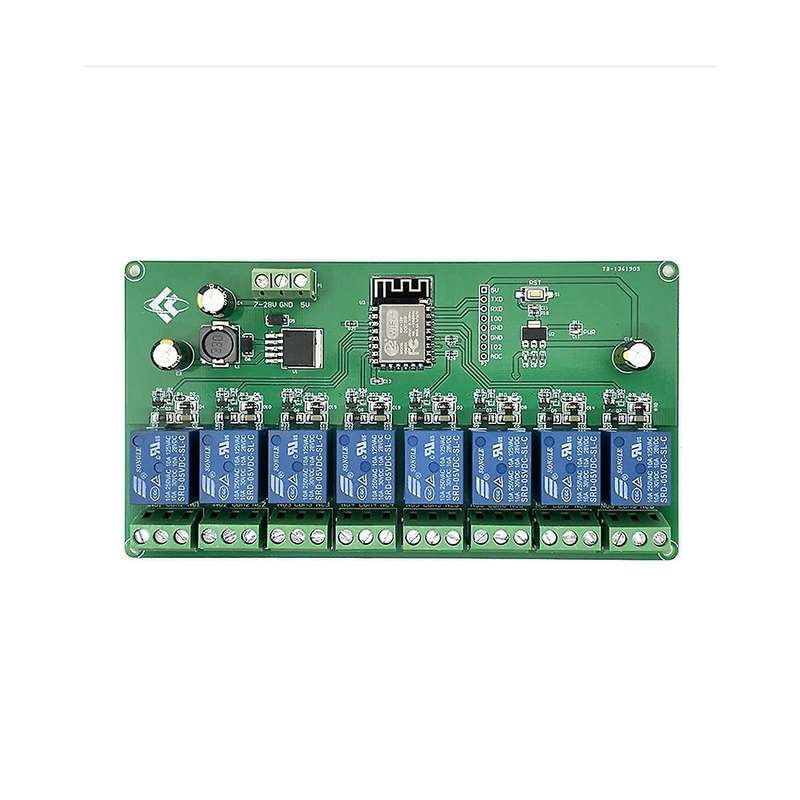 8 Channel Esp8266 Wireless Wifi Relay Module Esp-12f Development Board Dc 5v/7-28v E- App Remote Co
