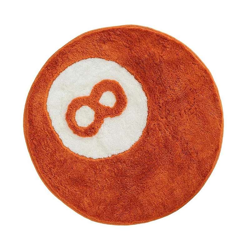 8 Ball Rug, Round Rug for 8 Ball Decor, Washable Cool Eight Ball Carpet for Bedroom Living Room, Bla