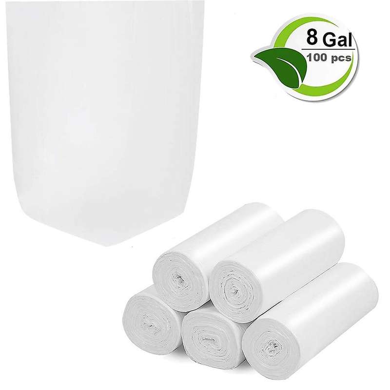 8 Gallon Compostable Garbage Bags, Can Be Put Into Tall Kitchen Garbage Bags, Trash Can Liner White