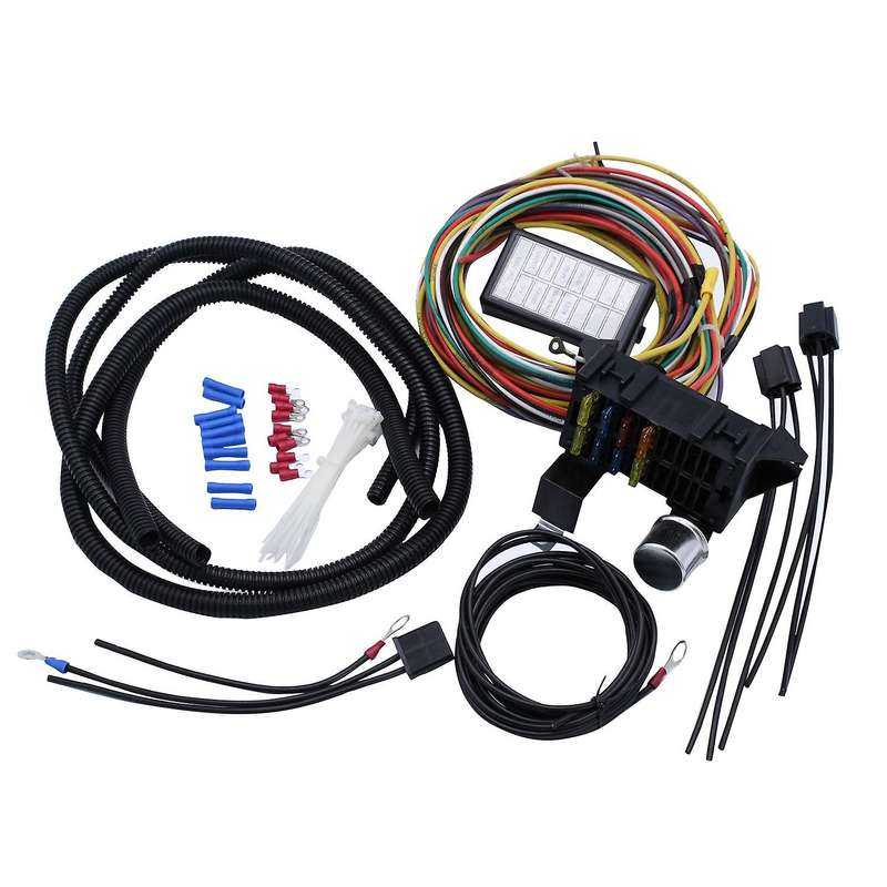 8 Circuit Universal Wiring Harness Kit for Muscle Car Hot Rod Wiring Street Rod Rat Rod for