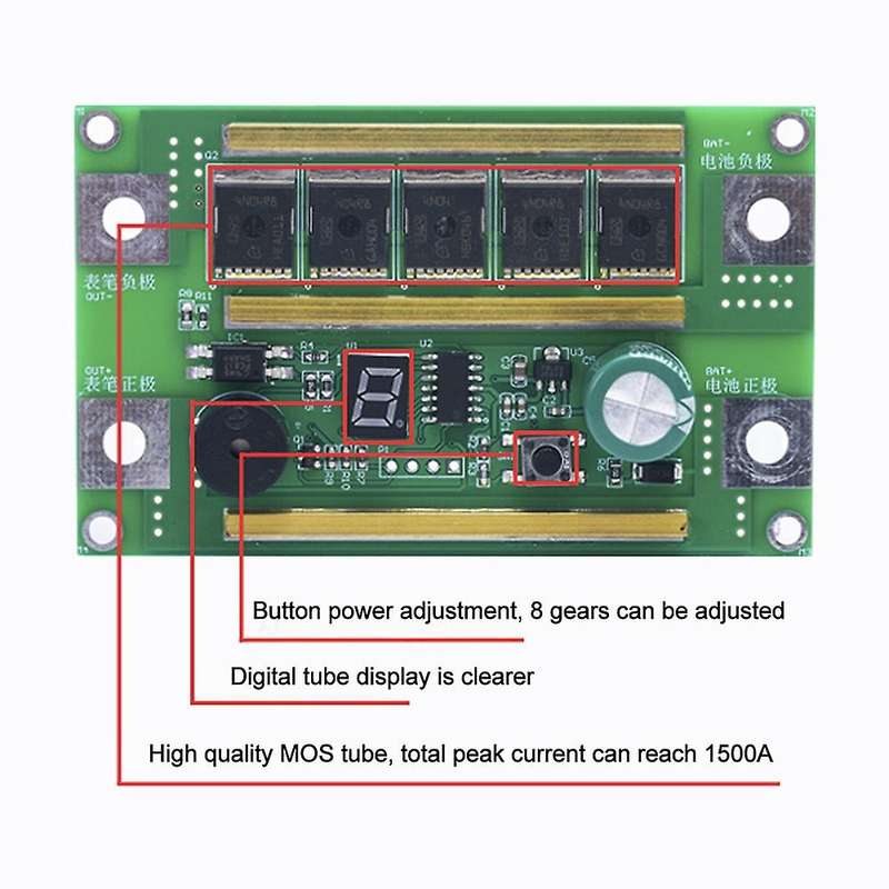 8 Gear Power Adjustable Spots Welding Machine Circuit Board for Lithium Battery Spots Weld Mini Batt