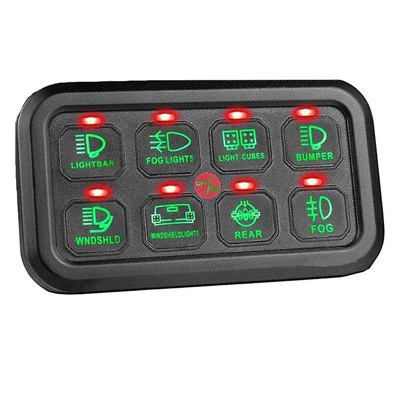8 Gang Switch Panel Electronic Relay System Light Bar Switch Panel for Truck Car Offroad UTV Caravan