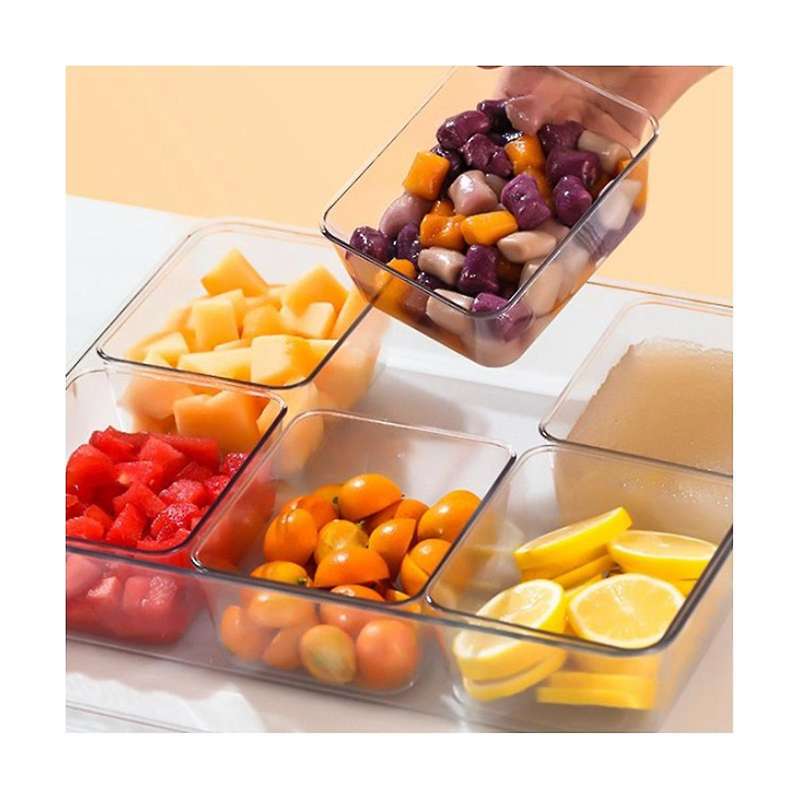 8 Grids Spices Box Condiment Server Multiuse Clear Stackable Container Seasoning Rack Spices Box for