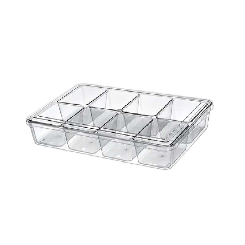 8 Grids Spices Box Condiment Server Multiuse Clear Stackable Container Seasoning Rack Spices Box for
