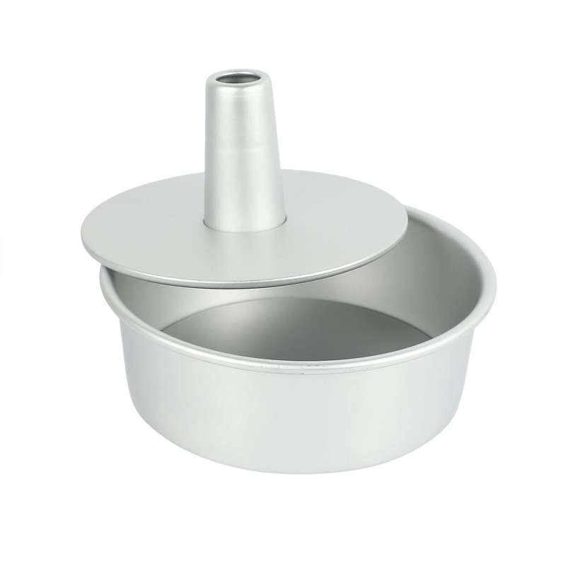 8 Inch Aluminum Alloy Round Chiffon Cake Removable Bottom Hollow Chimney Cake Mold Diy Baking Cake