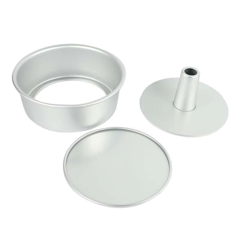 8 Inch Aluminum Alloy Round Chiffon Cake Removable Bottom Hollow Chimney Cake Mold Diy Baking Cake