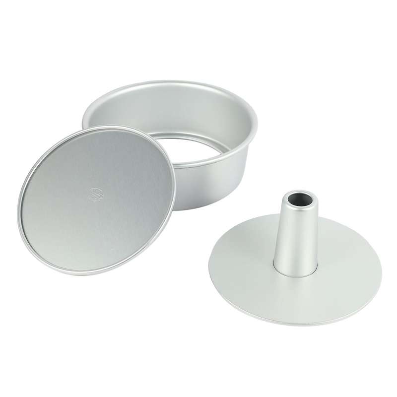 8 Inch Aluminum Alloy Round Chiffon Cake Removable Bottom Hollow Chimney Cake Mold Diy Baking Cake