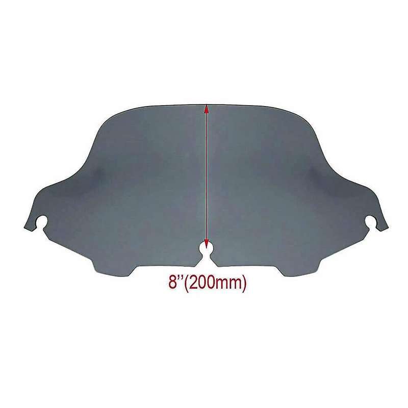 8 Inch Smoke Wave Windshield Windscreen for Touring Street Glide/ Glide/ Glide FLHT FLHX FLHTCU FLH