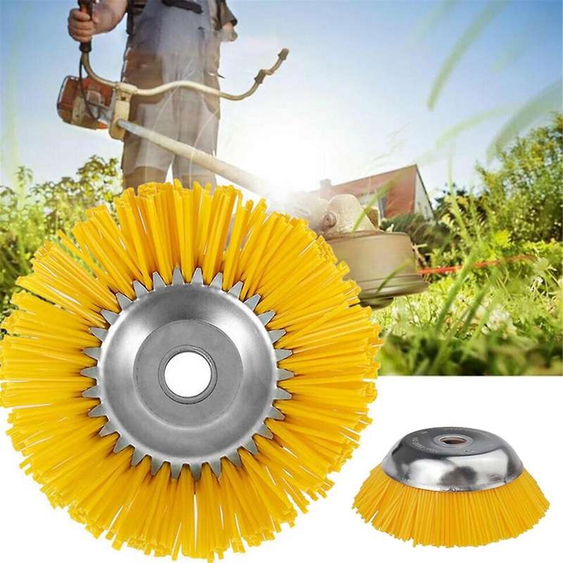 8 Inch Universal Grass Trimmer Nylon Wire Wheel Trimmer Brush Weeder Rotary Weed Brush for Garden We