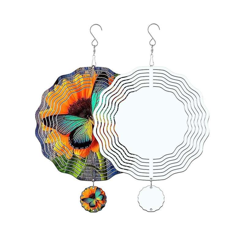 8 Pack 8 Inch Sublimation Wind Spinner Blanks,3d Double Sided Sublimation Wind Powered Kinetic Sculp