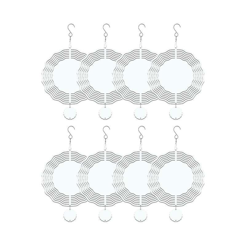 8 Pack 8 Inch Sublimation Wind Spinner Blanks,3d Double Sided Sublimation Wind Powered Kinetic Sculp
