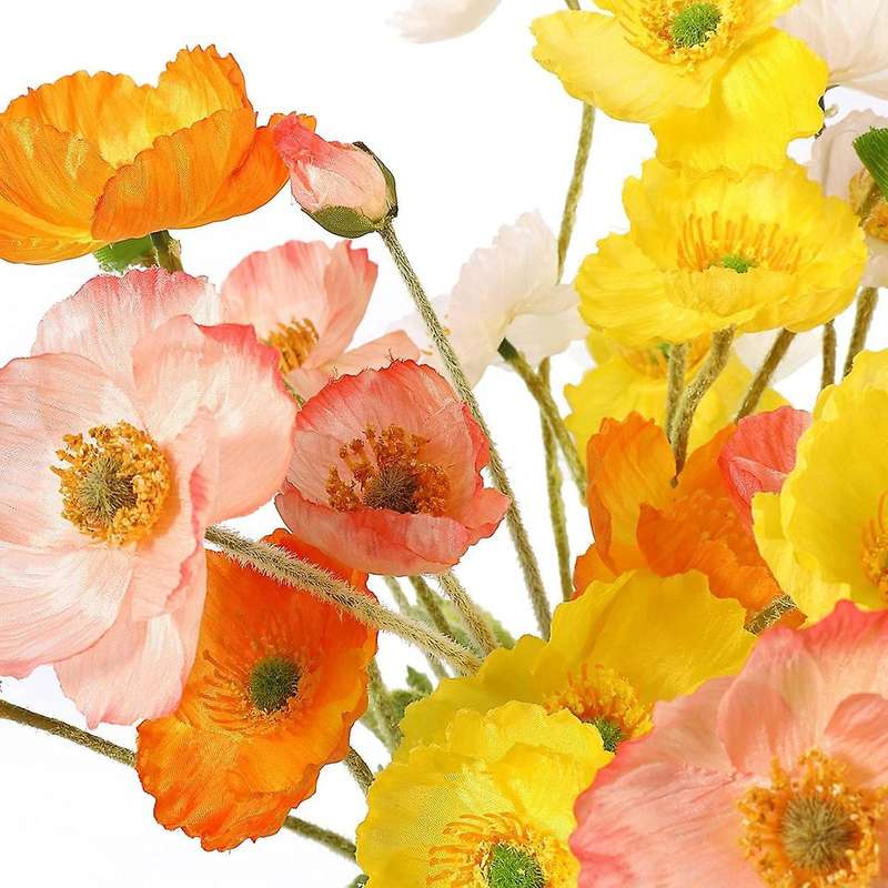 8 Pack Artificial Flowers Silk Poppy Flowers for Home Decor Bouquet Wedding Party Faux Flower, Flow