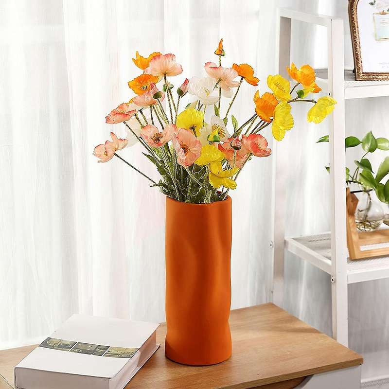 8 Pack Artificial Flowers Silk Poppy Flowers for Home Decor Bouquet Wedding Party Faux Flower, Flow
