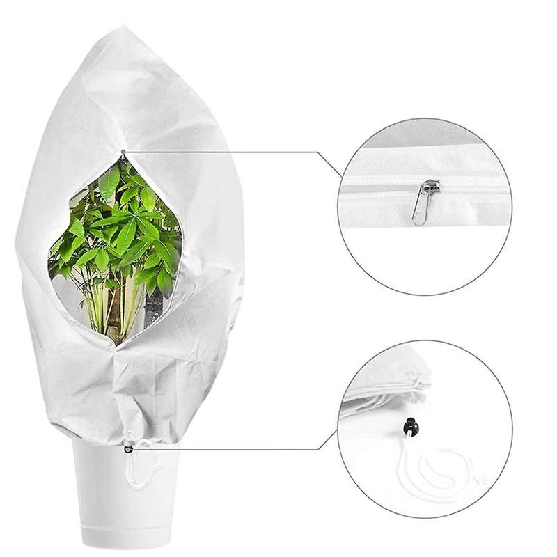 8 Pack Fruit Protection Bags with Drawstring, Garden Netting Plant Covers, 3.3 Ft X 2.6 Ft for Veget