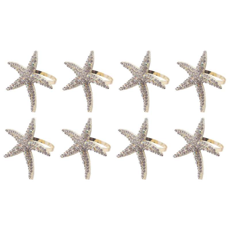 8 Pack Crystal Napkin Rings,rhinestone Napkin Ring Napkin Holders for Wedding Party, Beach Table De