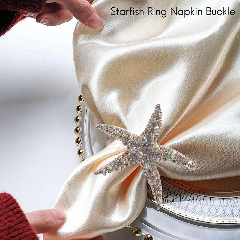 8 Pack Crystal Napkin Rings,rhinestone Napkin Ring Napkin Holders for Wedding Party, Beach Table De