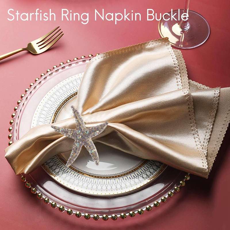 8 Pack Crystal Napkin Rings,rhinestone Napkin Ring Napkin Holders for Wedding Party, Beach Table De