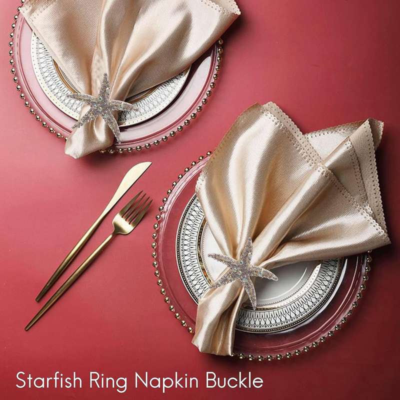 8 Pack Crystal Napkin Rings,rhinestone Napkin Ring Napkin Holders for Wedding Party, Beach Table De