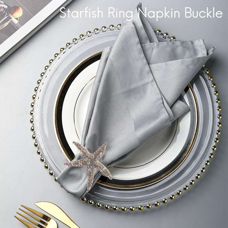 8 Pack Crystal Napkin Rings,rhinestone Napkin Ring Napkin Holders for Wedding Party, Beach Table De