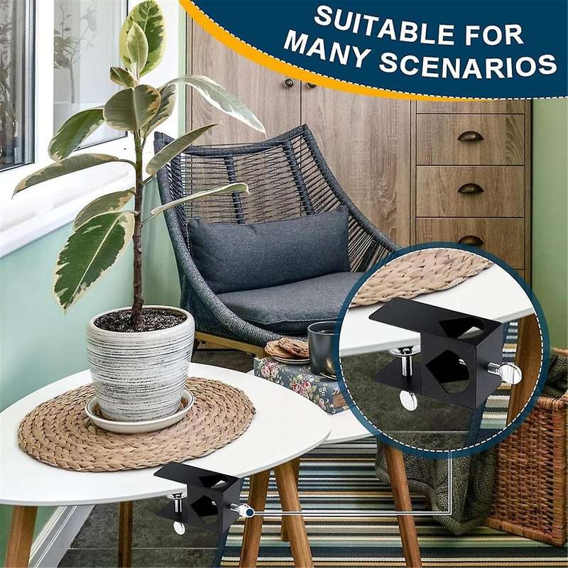8 Pack Deck Torch Clamp Mounting Part Porch Rail Clamp Universal Pole Mount Bracket for Railings Pos
