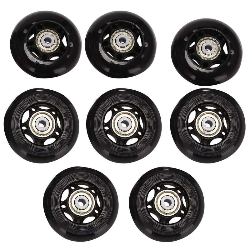 8 Pack Inline Skate Wheels, Indoor/outdoor Roller Skate Wheels, Replacement Wheels with Bearing 64mm