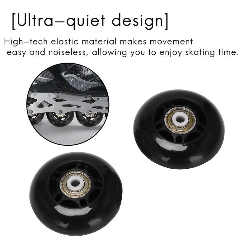 8 Pack Inline Skate Wheels, Indoor/outdoor Roller Skate Wheels, Replacement Wheels with Bearing 64mm